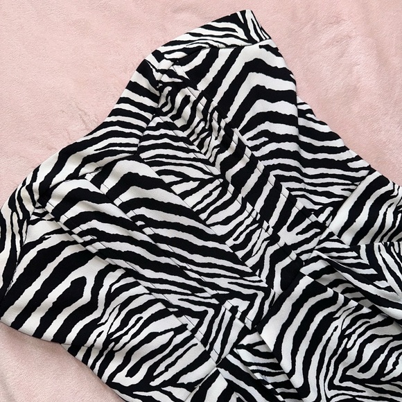 Y2K ZEBRA PRINT STRAPLESS SWEETHEART NECKLINE PLEATED DRESS · SIZE 5/6 - Picture 8 of 9
